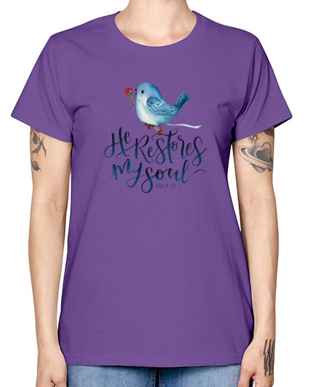 he restores my soul 39# - birds -  Missy T-Shirt