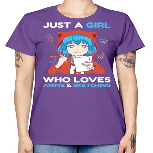 just a girl who loves anime and sketching259# - anime -  Missy T-Shirt