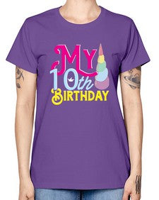 my 10th birthday 251# - unicorn -  Missy T-Shirt