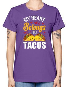 my heart belongs to tacos 1423# - tacos -  Missy T-Shirt