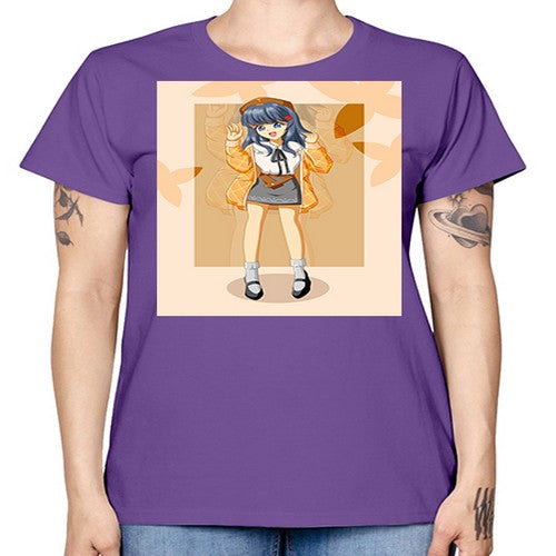 of beautiful girl with jacket 132# - anime -  Missy T-Shirt