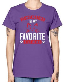 rescued is my favorite breed Style 114# - cats -  Missy T-Shirt