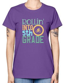 rollin into fifth grade 775# - fifth grade -  Missy T-Shirt