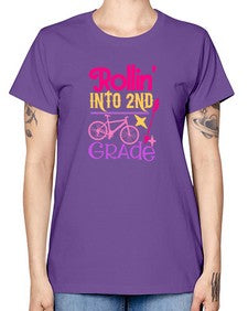 rollin into second grade 781# - second grade -  Missy T-Shirt