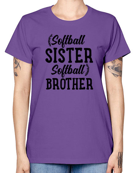 softball sister softball brother 2273# - softball -  Missy T-Shirt