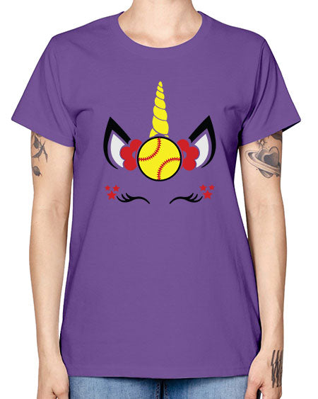 softball unicorn 398# - softball -  Missy T-Shirt