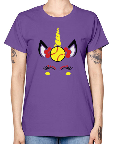 softball unicorn 399# - softball -  Missy T-Shirt