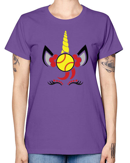 softball unicorn 401# - softball -  Missy T-Shirt