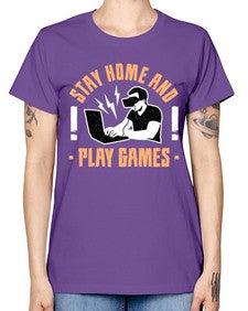 stay home and play game 153# - video games -  Missy T-Shirt