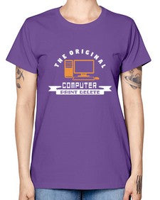 the original computer print delete 12# - computer -  Missy T-Shirt