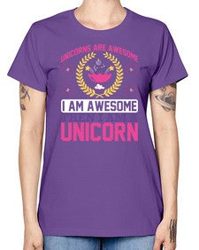 unicorns are awesome i am awesome then i am a unicorn 518# - unicorn -  Missy T-Shirt