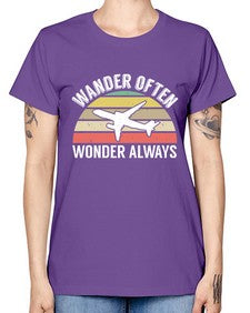 wander often wonder always  47# - airplane -  Missy T-Shirt