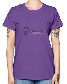 when i grow up i want to be a unicorn 554# - unicorn -  Missy T-Shirt