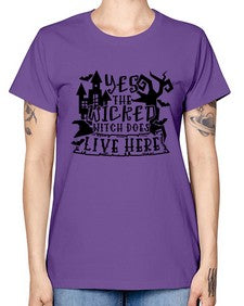 yes the wicked witch does live here 2# - witch -  Missy T-Shirt