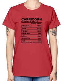 Capricorn Nutrition Facts 185# - capricorn -  Missy T-Shirt