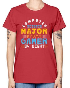 Computer science major by day gamer by night 6# - computer -  Missy T-Shirt
