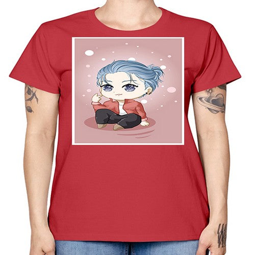 Cute little boy silver hair 78# - anime -  Missy T-Shirt