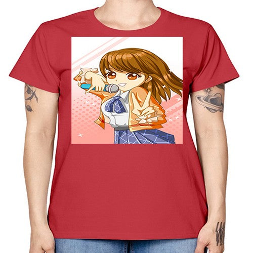 Cute teenage student girl singing song 47# - anime -  Missy T-Shirt