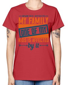 Diabetes affects my family One of my kids is affected by it Style 4# - diabetes -  Missy T-Shirt