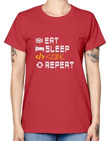Eat sleep code repeat 49# - computer -  Missy T-Shirt