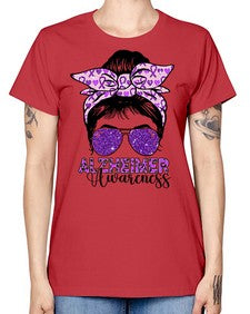 Girl Warrior Alzheimer Awareness 153# - alzheimers -  Missy T-Shirt
