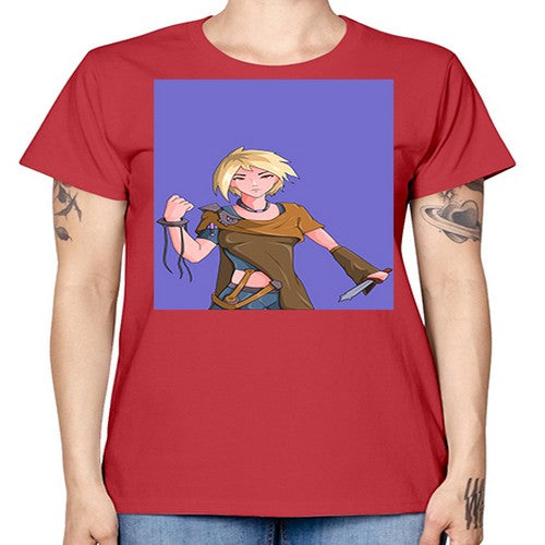 Girl hold knife 12# - anime -  Missy T-Shirt