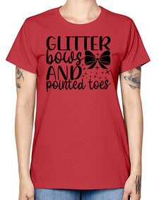 Glitter bows and pointed toes 130# - ballet -  Missy T-Shirt
