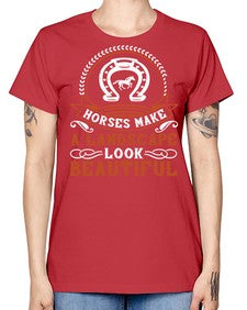 Horses make a landscape look beautiful Style 42# - horse -  Missy T-Shirt