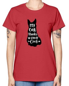My Cat Thinks Im Cool Style 101# - cats -  Missy T-Shirt