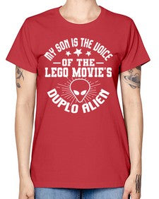 My son is the voice of the logo movies 34# - ufo -  Missy T-Shirt