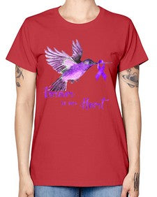 No One Figh Alone Ribbon Alzheimer 201# - alzheimers -  Missy T-Shirt