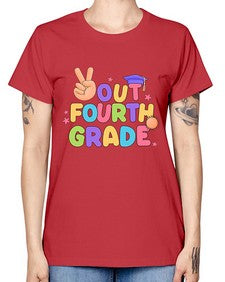Peace Out fourth Grade Peace 630# - fourth grade -  Missy T-Shirt