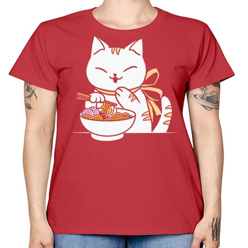 Ramen Cat Kawaii Anime Tee Japanese 280# - anime -  Missy T-Shirt