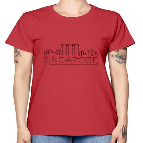 Singapore Minimal Skyline 1843# - cities -  Missy T-Shirt