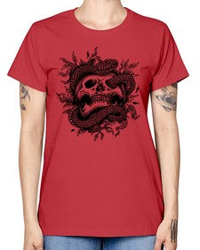 Snake Skull 1095# - skull and bones -  Missy T-Shirt