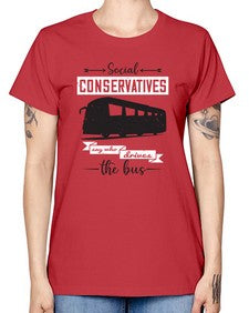 Social conservatives say who drives the bus 5# - bus -  Missy T-Shirt