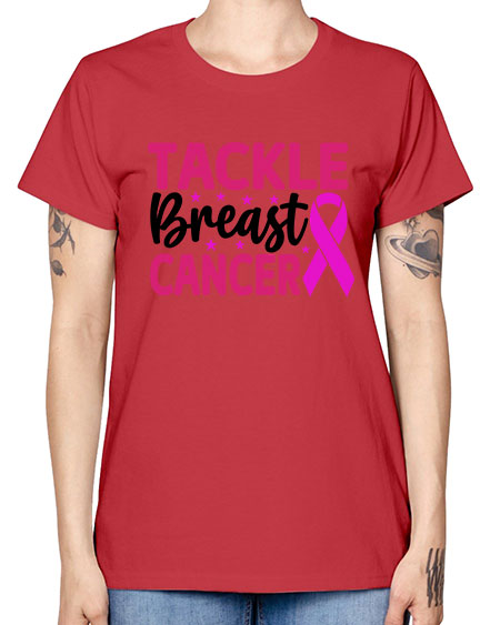 Tackle Breast Cancer 5# - breast cancer -  Missy T-Shirt