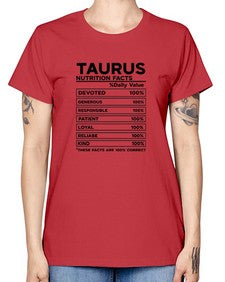Taurus Nutrition Facts 490# - taurus -  Missy T-Shirt