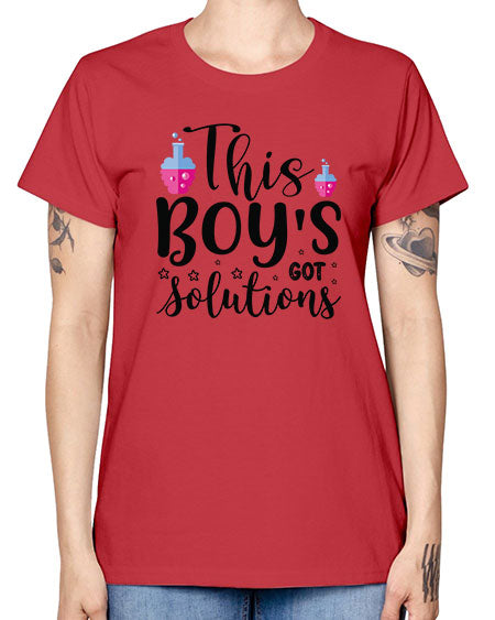 This Boy s Got Solutions 20# - general science -  Missy T-Shirt