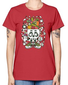 Vegetable Skull Head 1195# - skull and bones -  Missy T-Shirt