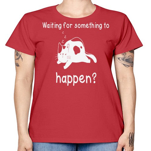 Waiting For Something Sleeping Cat 285# - anime -  Missy T-Shirt