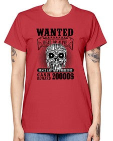 Wanted 1204# - skull and bones -  Missy T-Shirt