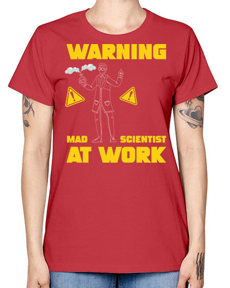 WarningMadScientistAtWorkScientistSkinite Scientist Skinite 13# - general science -  Missy T-Shirt