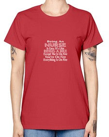 being an nurse is easy its like 611# - nurse -  Missy T-Shirt