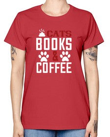 cats books and coffee Style 38# - cats -  Missy T-Shirt
