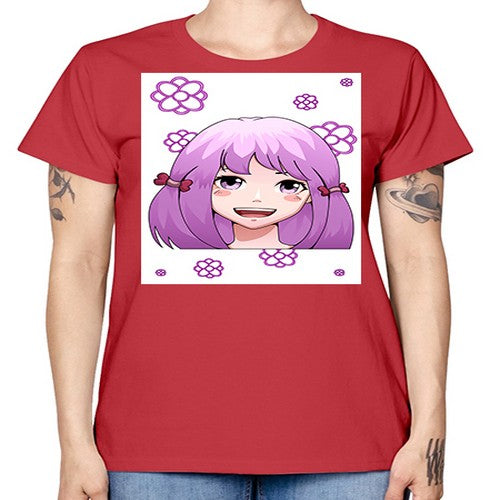 cute ponytails purple hair girl 63# - anime -  Missy T-Shirt
