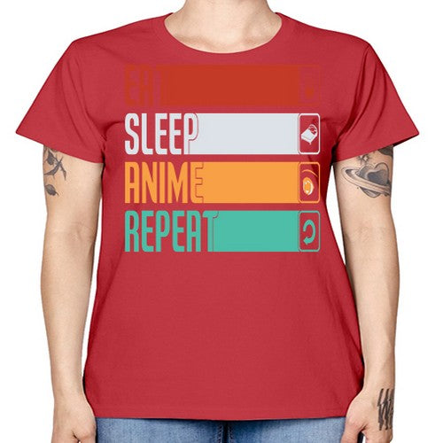 eat sleep anime repeat225# - anime -  Missy T-Shirt