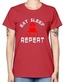 eat sleep hack repeat 48# - computer -  Missy T-Shirt