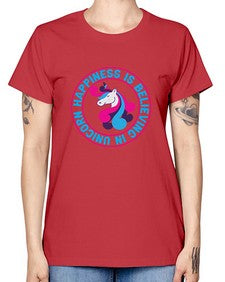 happiness is believing in unicorn 149# - unicorn -  Missy T-Shirt