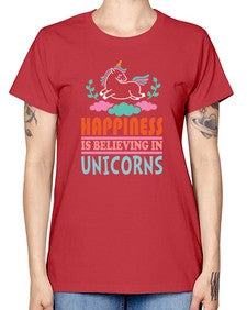 happiness is believing in unicorns 152# - unicorn -  Missy T-Shirt